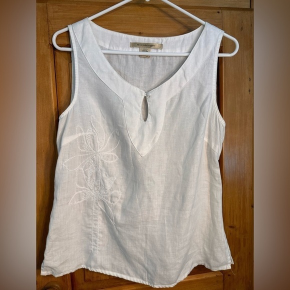 E•Col•o•gie 100% Linen Lightweight Embroidered Camisole Size Medium - Picture 11 of 12